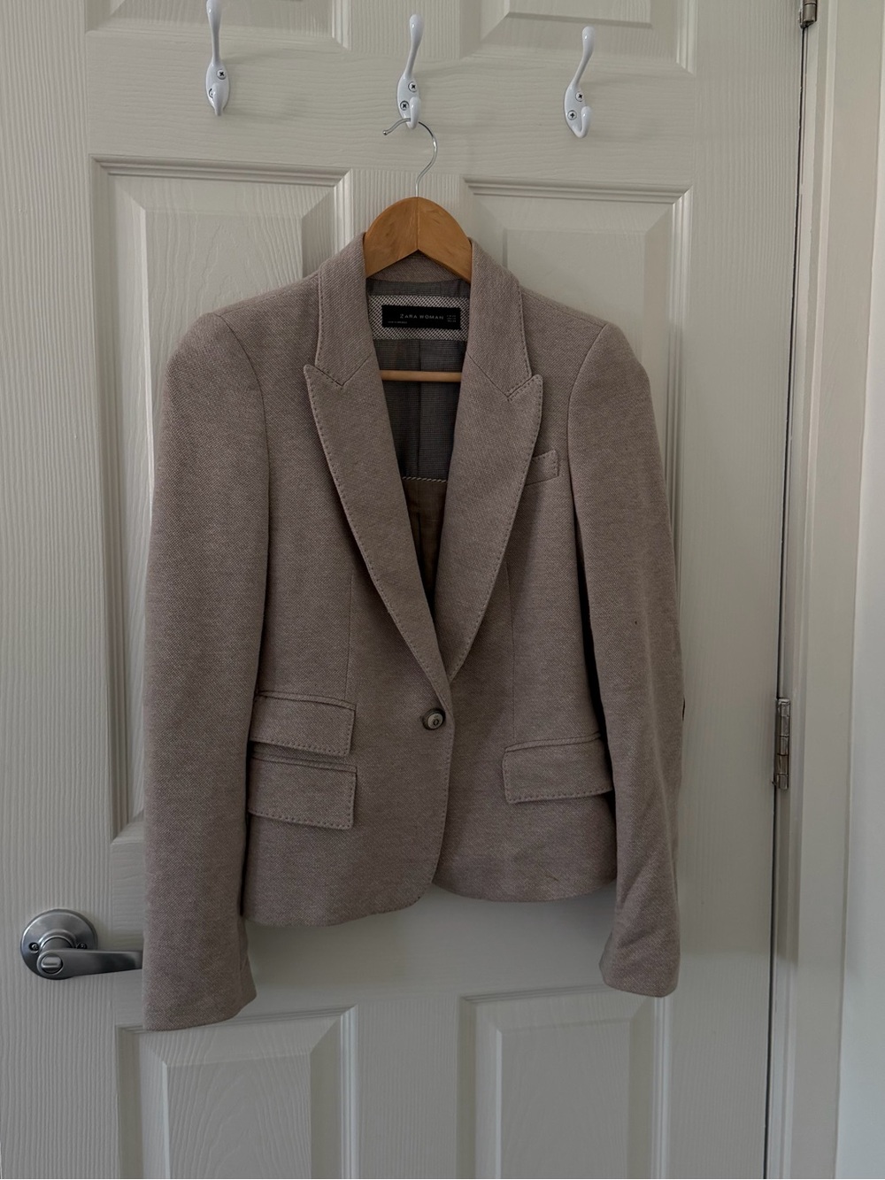 Zara Women's Taupe Single-Button Blazer